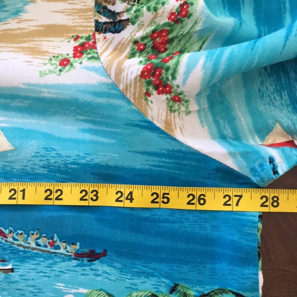 Modern Essentials Button Down Tropical Shirt 22W Blue Green Palm Short Sleeves - Picture 12 of 12